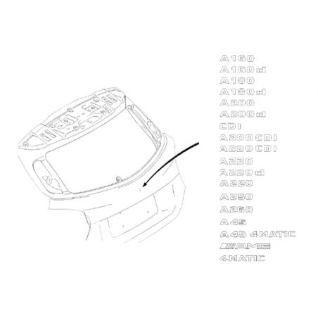 Monogramme De Coffre Mercedes Classe A 176 Commander