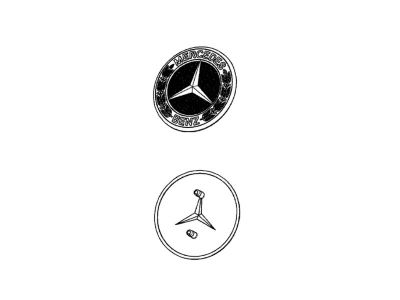 Étoile Insigne Emblème de capot - Bleu - sigle Laurier Mercedes-Benz - A2078170316