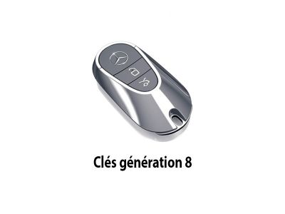  Etui à clés rouge Mercedes-Benz, Cuir de vachette/ Acier inoxydable