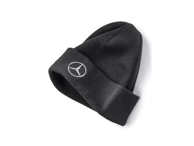 Bonnet Hiver Noire Mercedes-Benz Logo Brodé Etoile