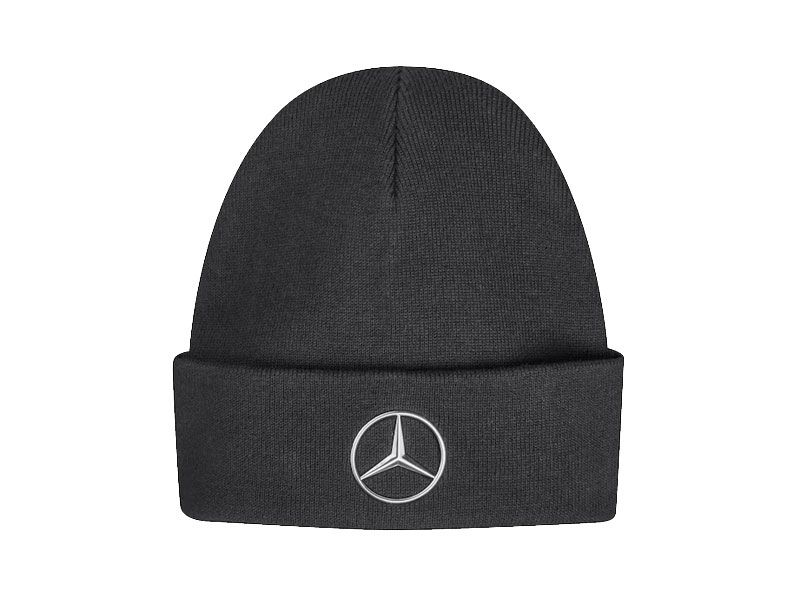 Bonnet Hiver Noire Mercedes-Benz Logo Brodé Etoile