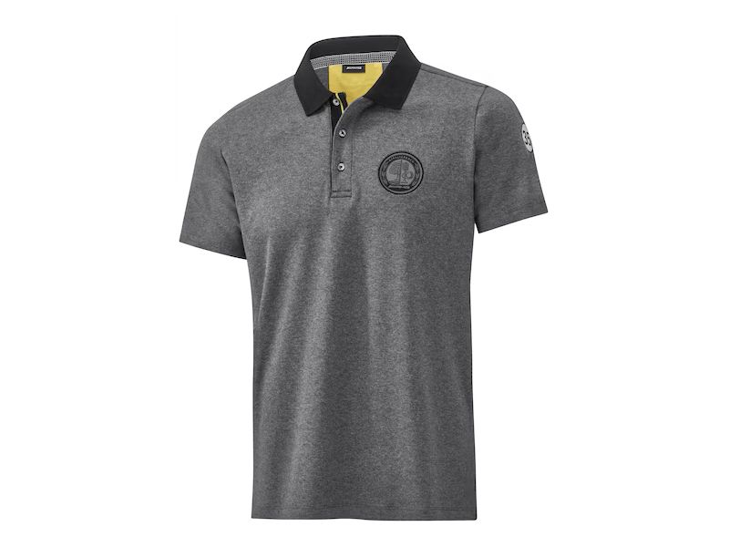 Polo Gris badge tissé du blason AMG