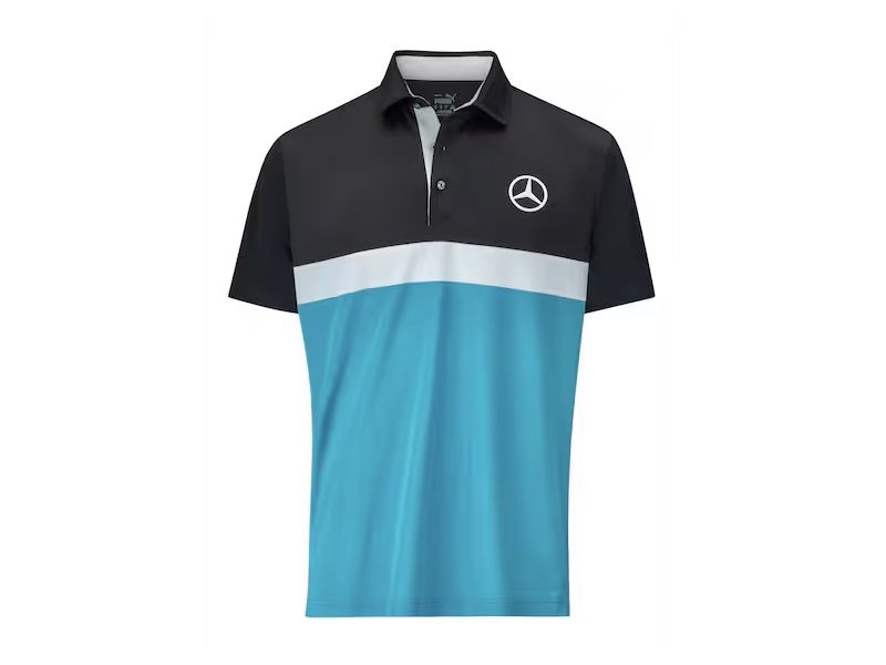 Polo Gris badge tissé du blason AMG