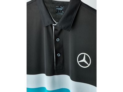 Polo Gris badge tissé du blason AMG