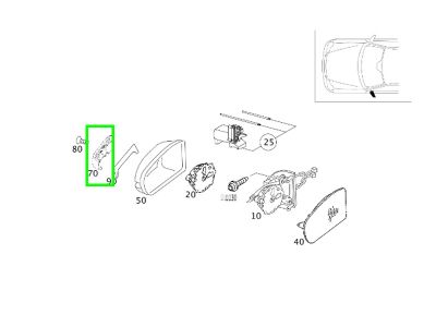 Clignotant Rétroviseur Gauche Classe C W203 Mercedes-Benz