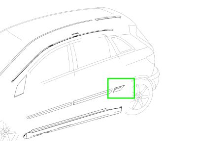 Baguette Porte Arrière Gauche Classe B W245 Mercedes-Benz