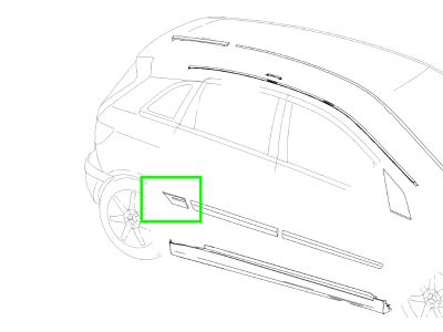 Baguette Porte Arrière Droit Classe B W245 Mercedes-Benz