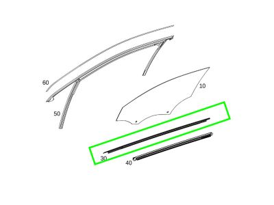 Baguette Extérieur Joint Porte Avant Droit Coté PASSAGER Classe A W177 Mercedes-Benz