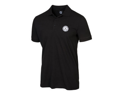 Polo Mercedes noir avec logo vintage