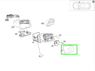 Miroir Rétroviseur Extérieur Droit Passager EQV V Marco Polo W447 Mercedes-Benz