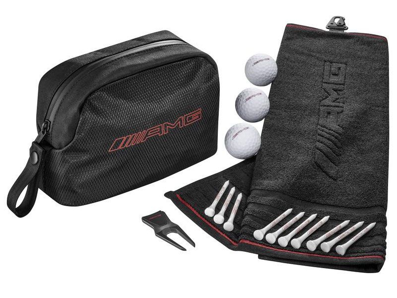 Coffret cadeau de golf AMG - 1 Sac - 1 Serviette - 3 Balles et 10 Tees