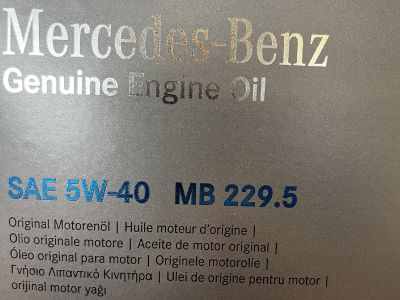 Huile pour Moteur SAE 5W40 MB 229.5 - 5 Litres Mercedes-Benz