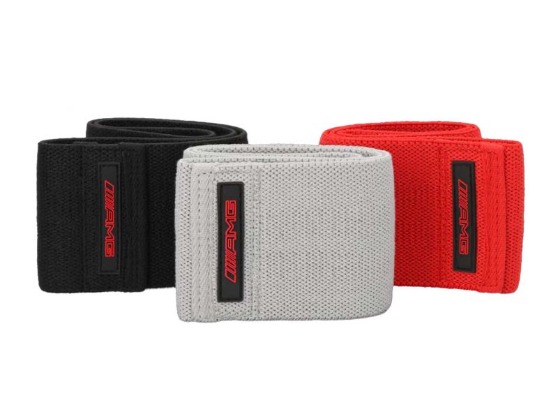  Bandes de remise en forme AMG, Noir / Rouge / Gris - Lot de 3 - Mercedes-Benz