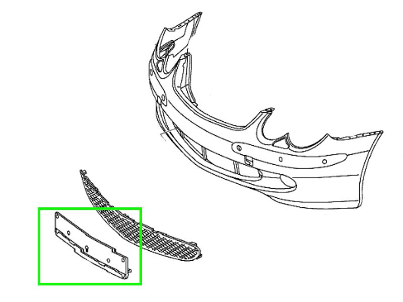 Support Plaque Mineralogique Immatriculation Avant SL 65 AMG W230 Mercedes-Benz