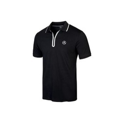 Polo noir à zip Mercedes pour Homme